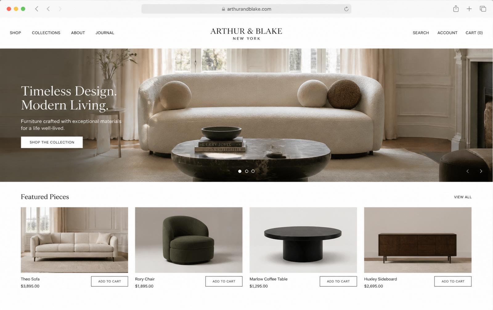 Luxury Furniture Store — Fashion & Retail website designed by Topmost Apexnova Solutions
